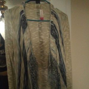 Blue/ tan cardigan
